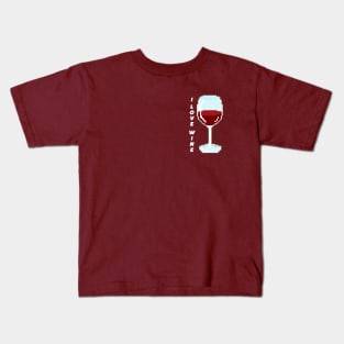 I LOVE WINE Pixel art Kids T-Shirt